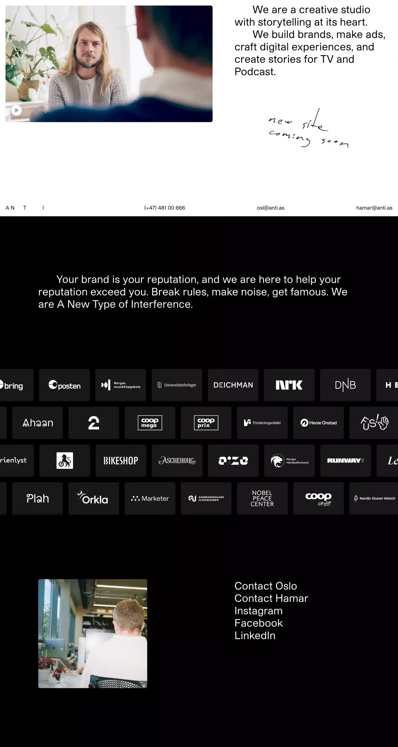 ANTI – New site coming soon - Portfolio design