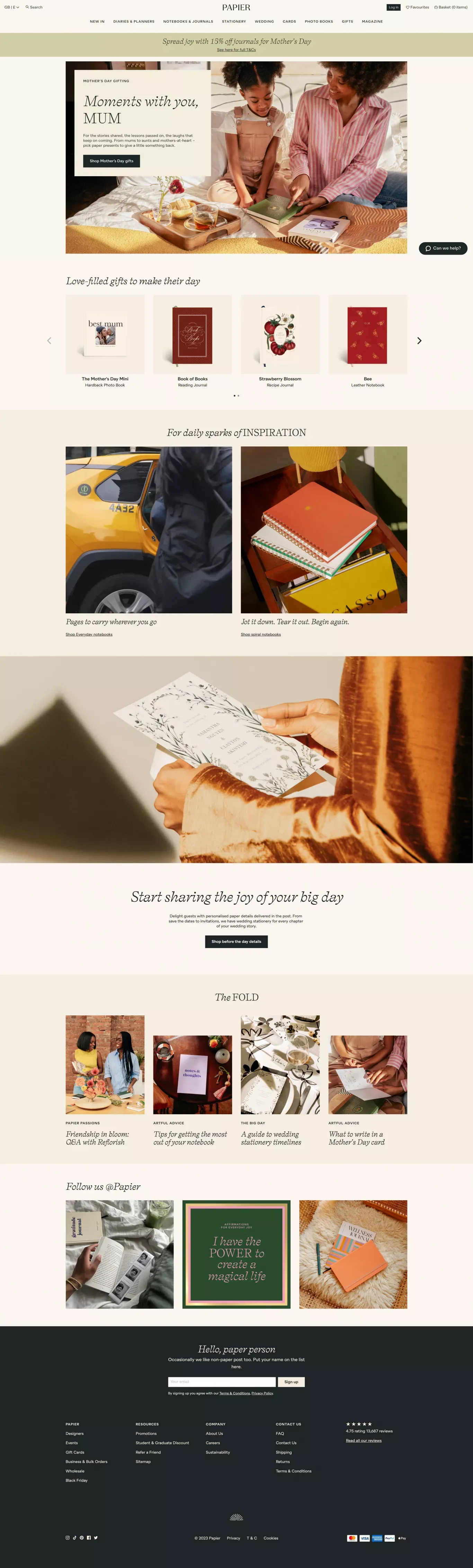 Come on in, paper people | Papier - Ecommerce design