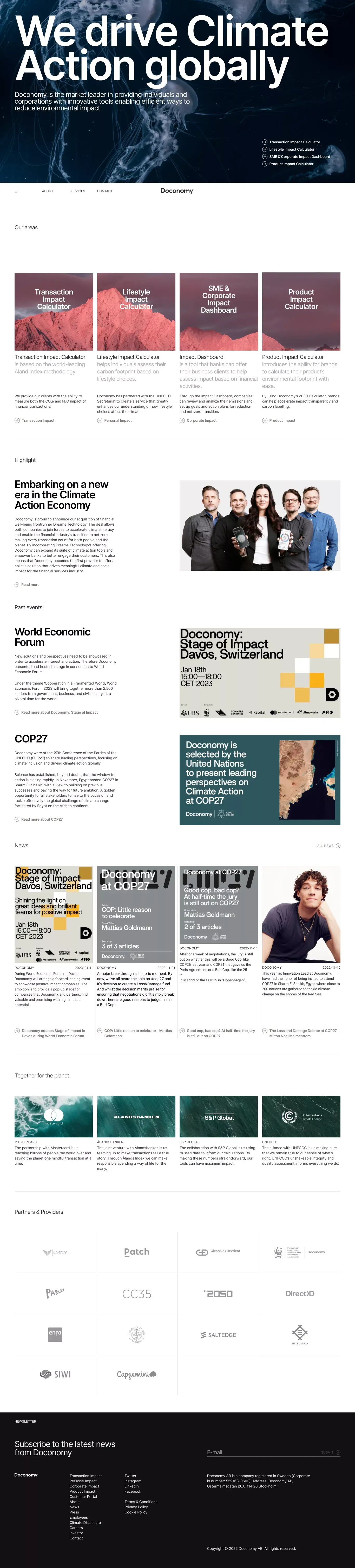 Doconomy – Impact Applied™ - Landing design