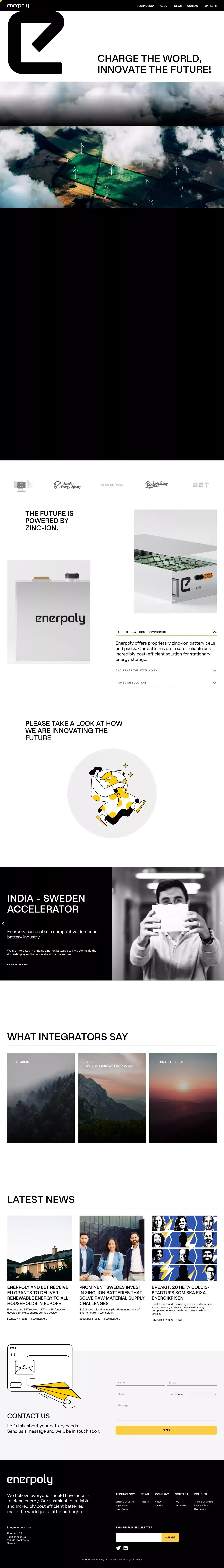 Charge the world, innovate the future - website design