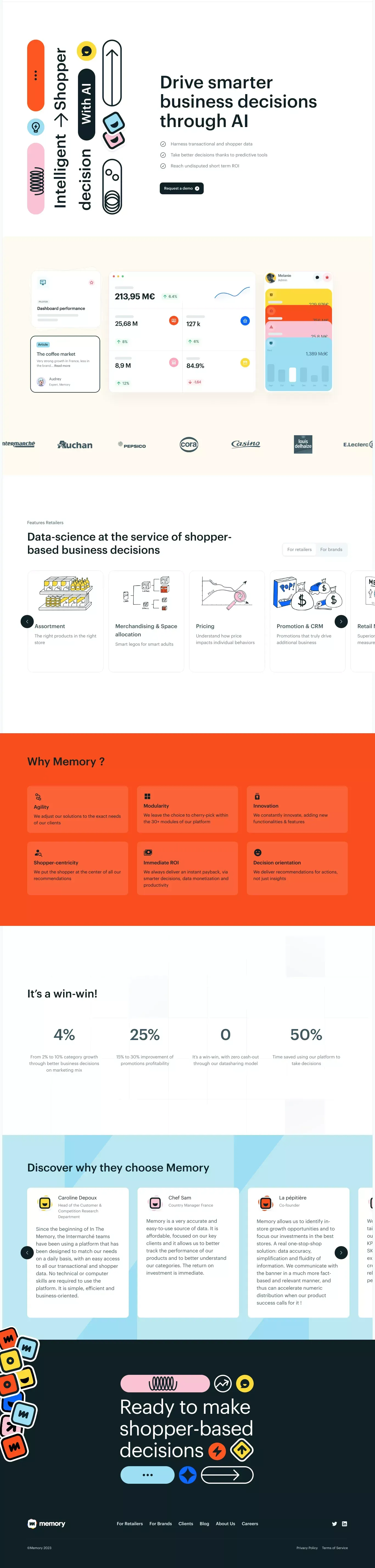 Drive smarter business decisions through AI - In The Memory - website design