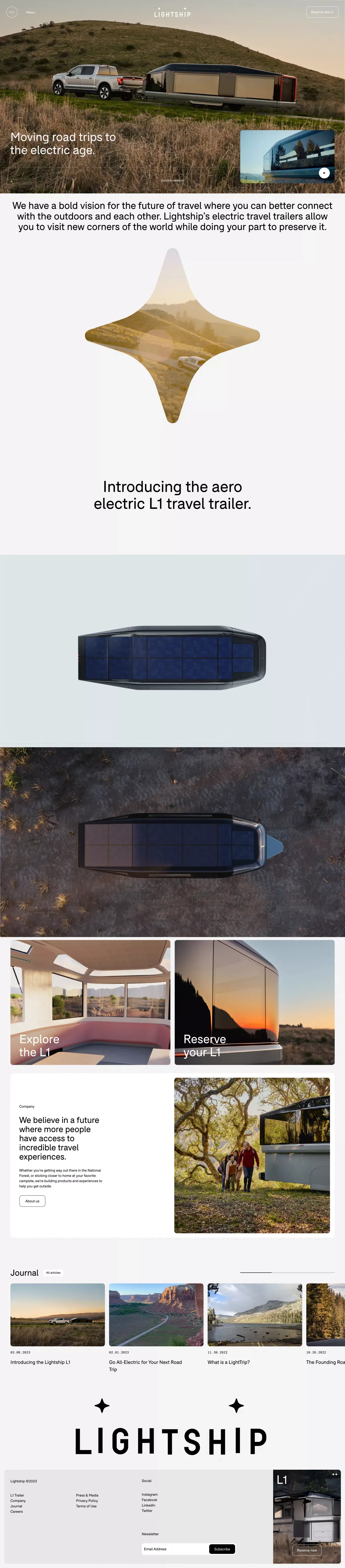 Moving road trips to the electric age.  — Lightship - Landing design