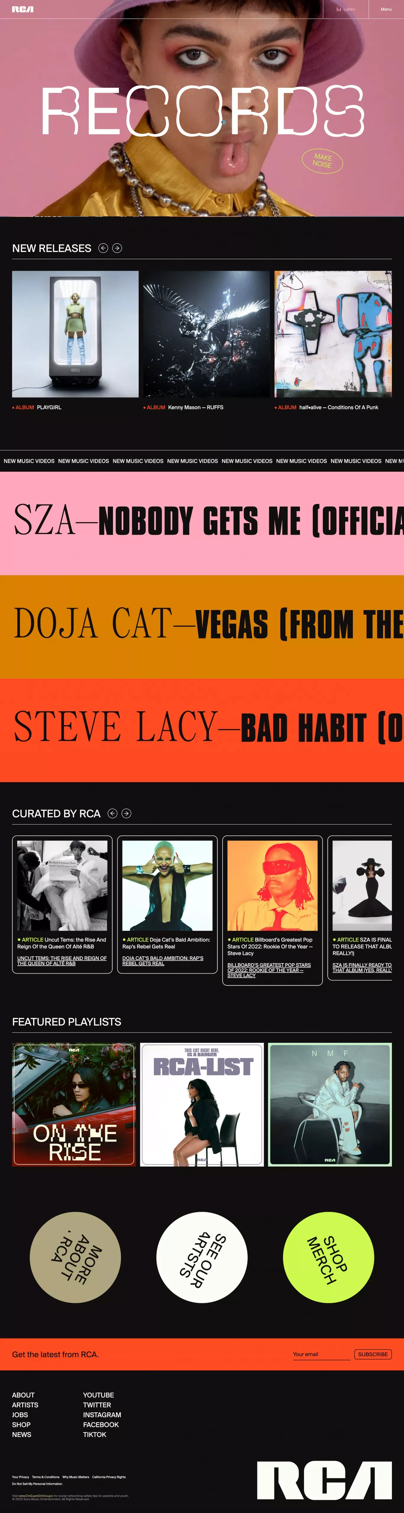 Home - RCA Records - Portfolio design