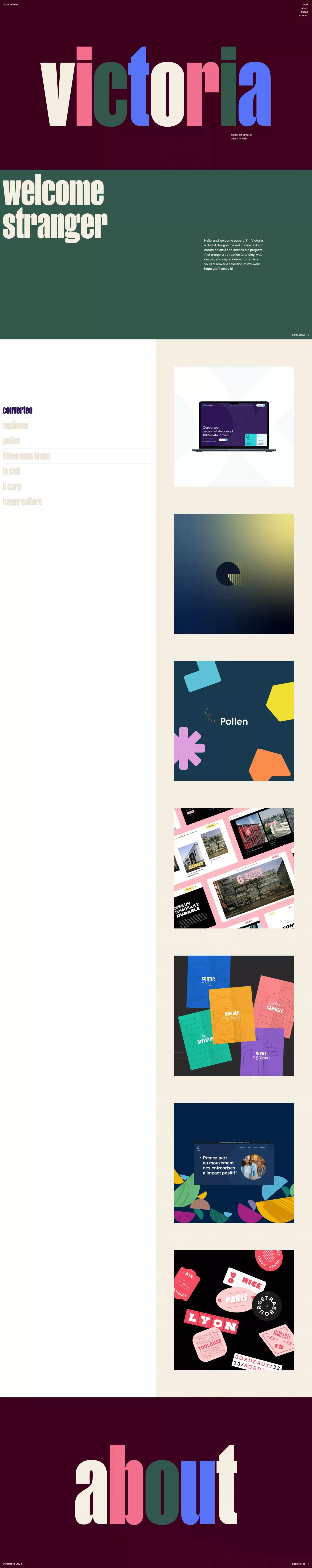 Victoria - Home - Portfolio design
