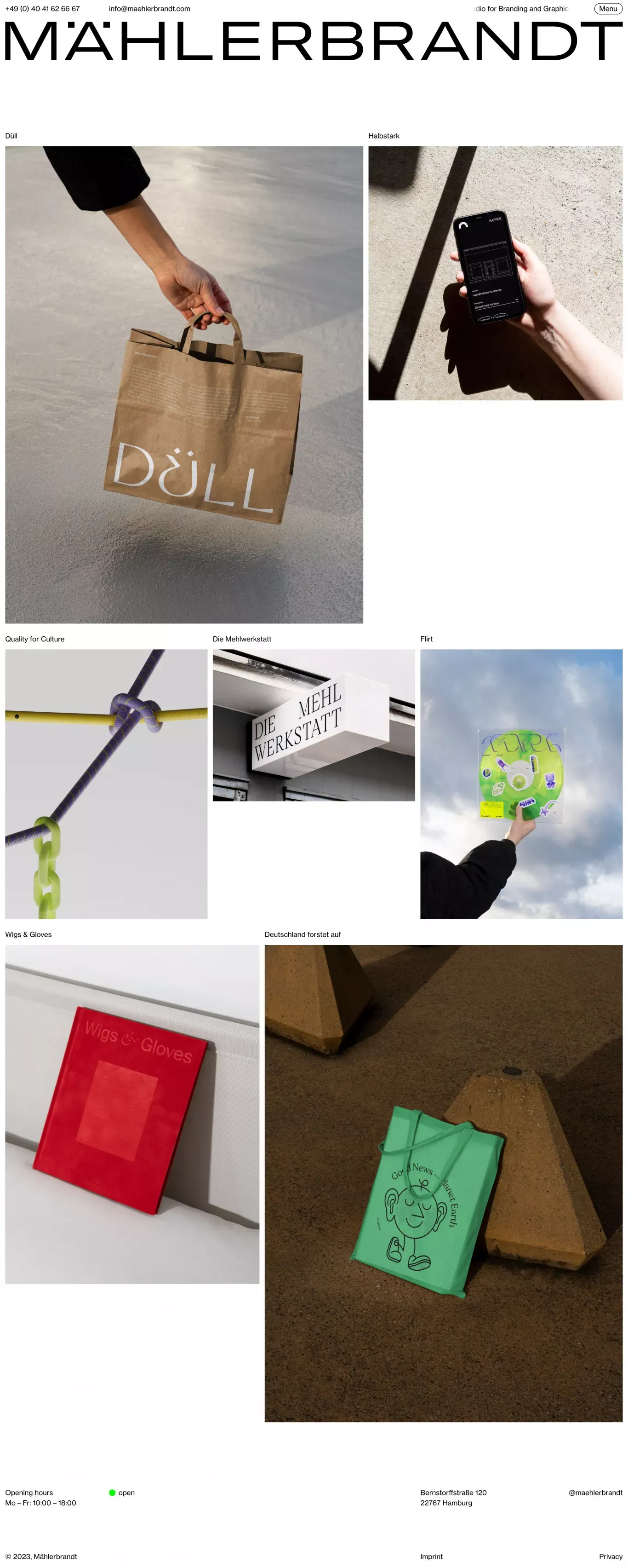 MÄHLERBRANDT · Home - Portfolio design