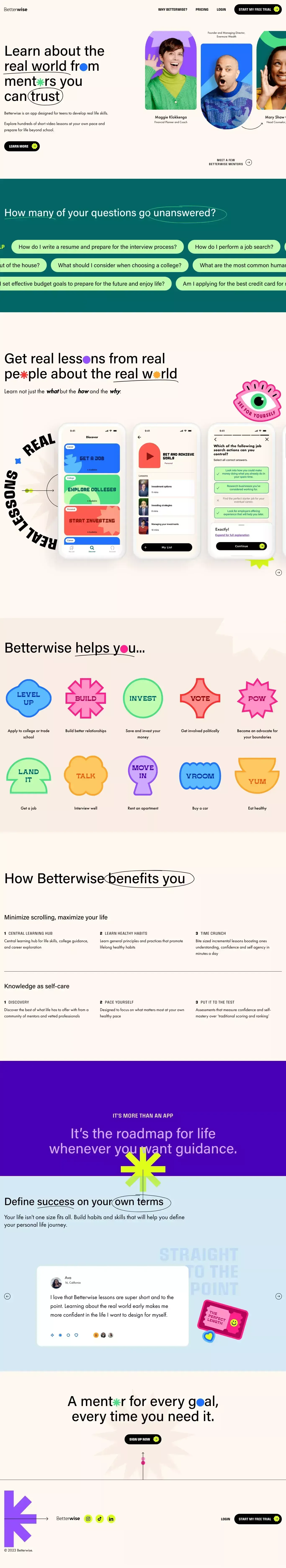 Home - Betterwise - Product page design