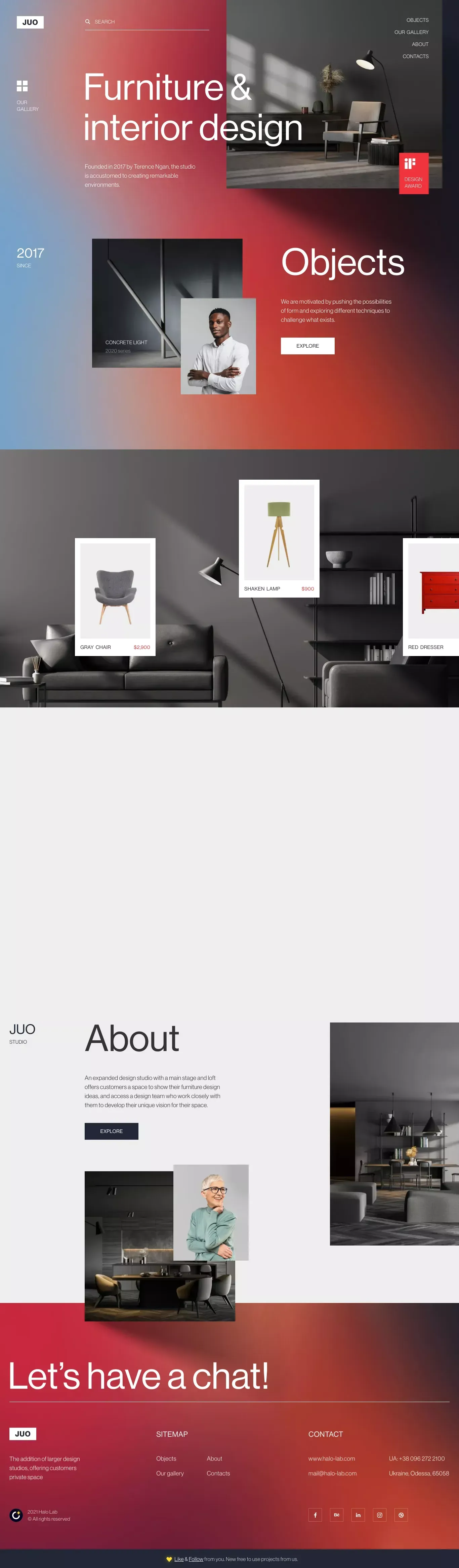 JUO Studio - Landing design