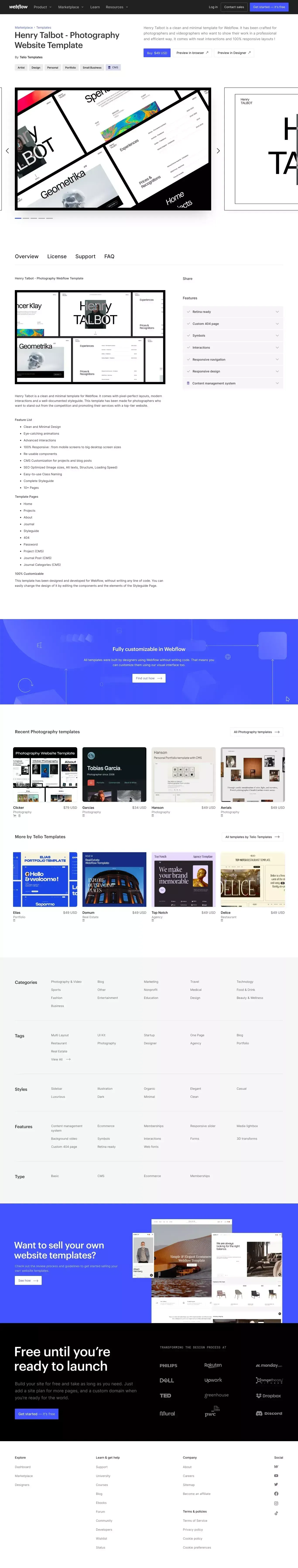Henry Talbot - Photography HTML5 Responsive Website Template - Template design