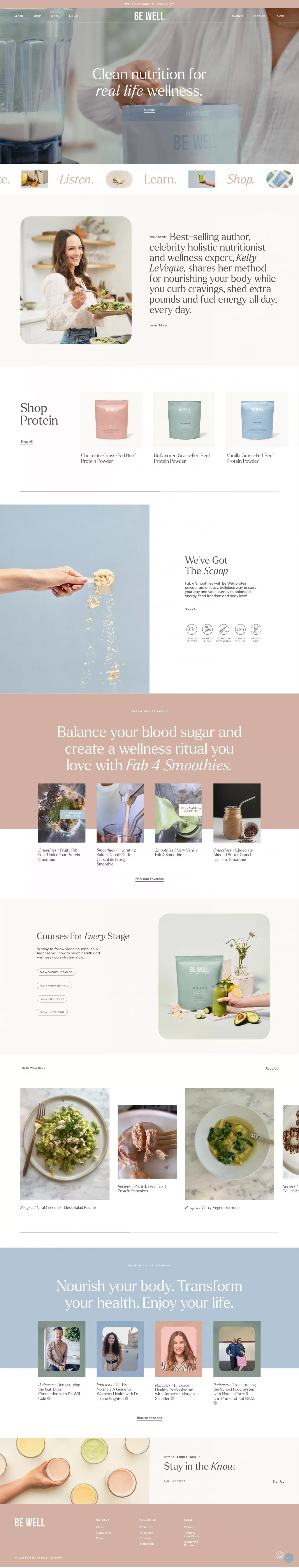 Be Well by Kelly LeVeque | Fab Four Wellness | Official Site - Ecommerce design