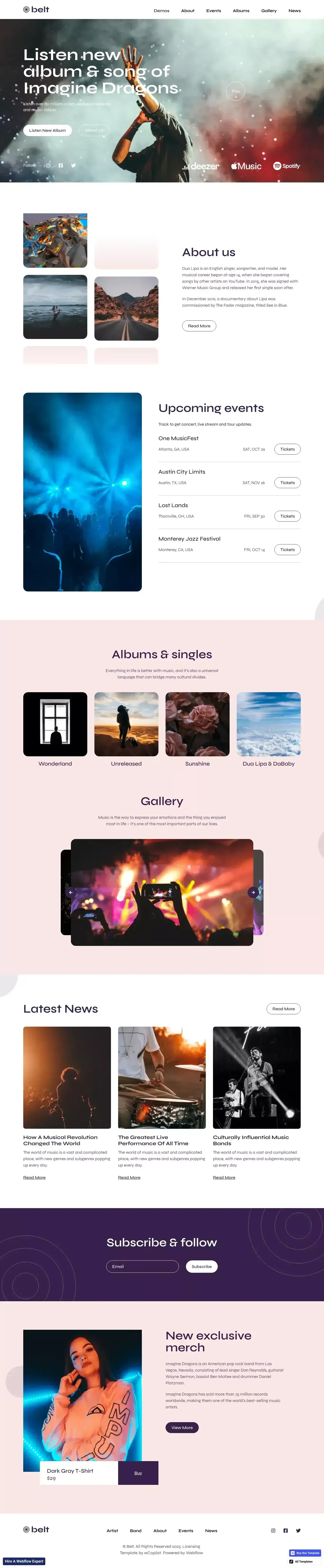 Belt - Webflow HTML website template - Template design