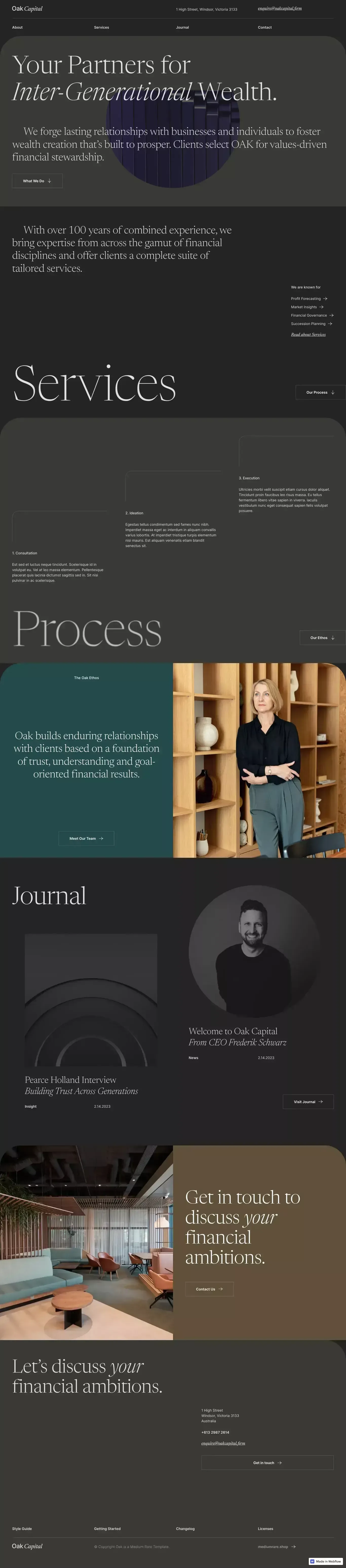 Oak - Webflow HTML Website Template - Template design