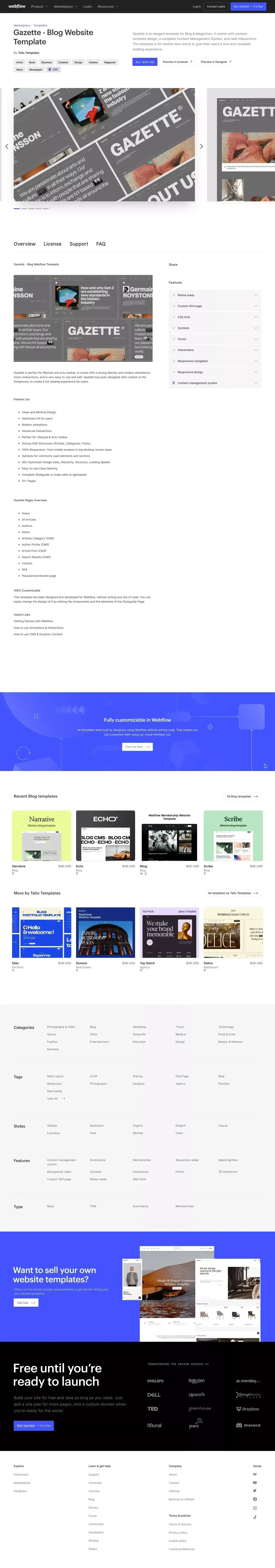 Gazette - Blog HTML5 Responsive Website Template - Template design