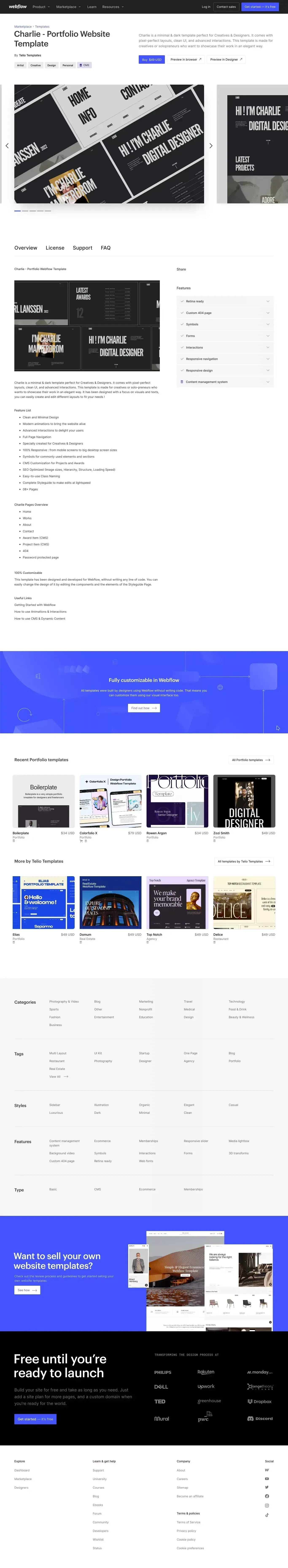 Charlie - Portfolio HTML5 Responsive Website Template - Template design