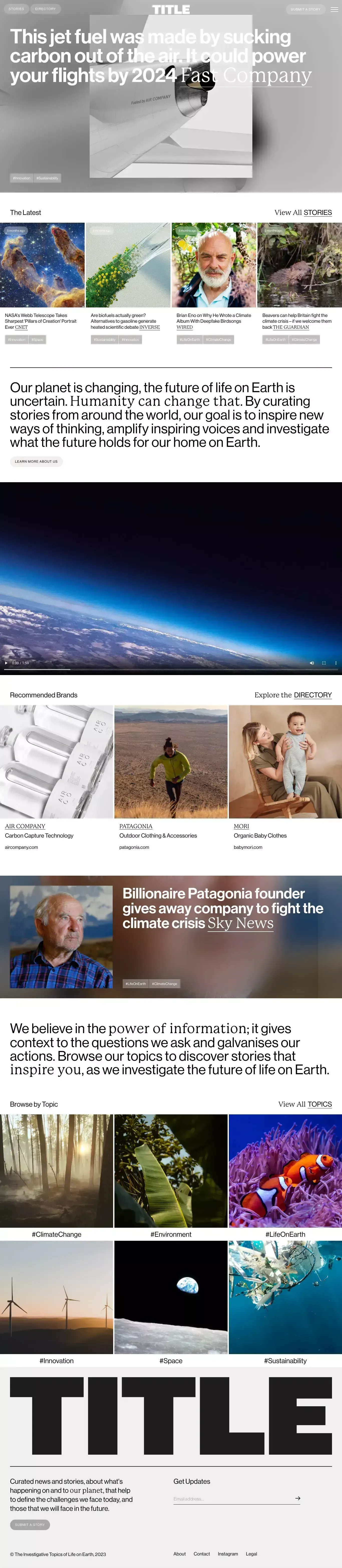 Title Pages | The Investigative Topics on Life on Earth ð - Blog design