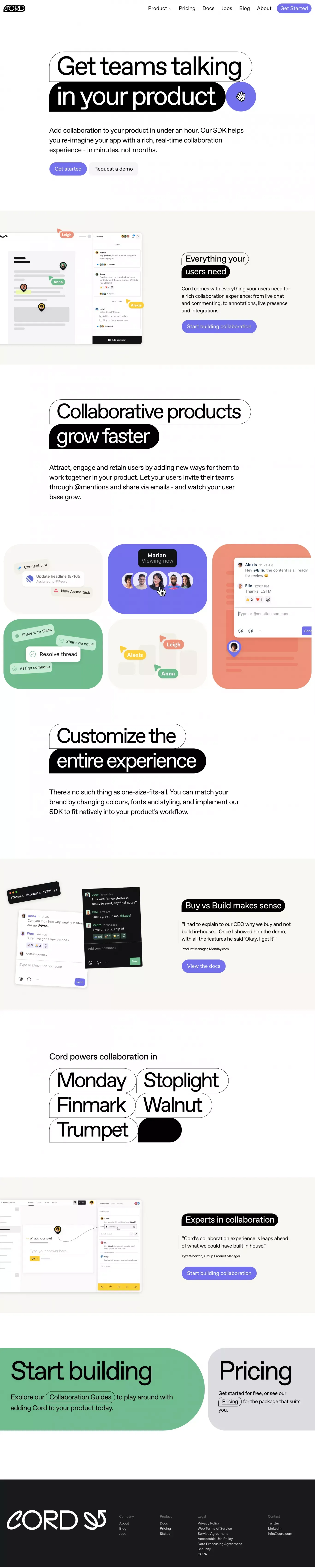 Cord | Make the internet multiplayer | Home - Landing design