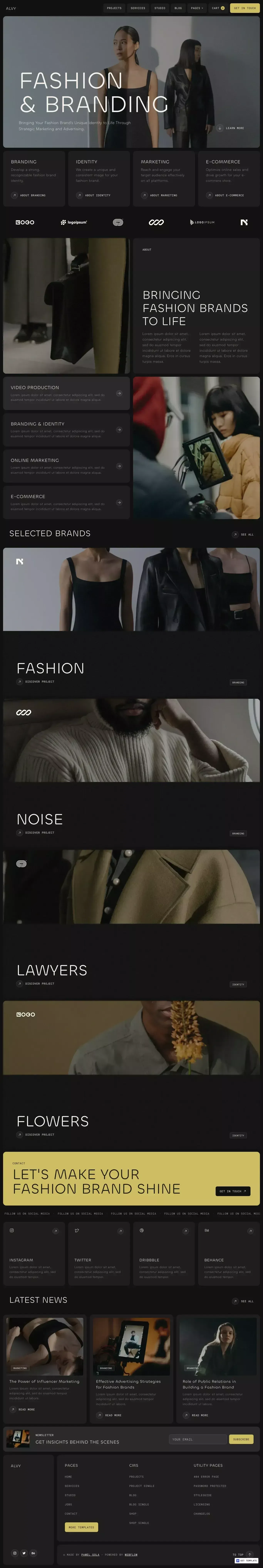 Alvy - Webflow Ecommerce Website Template - Template design
