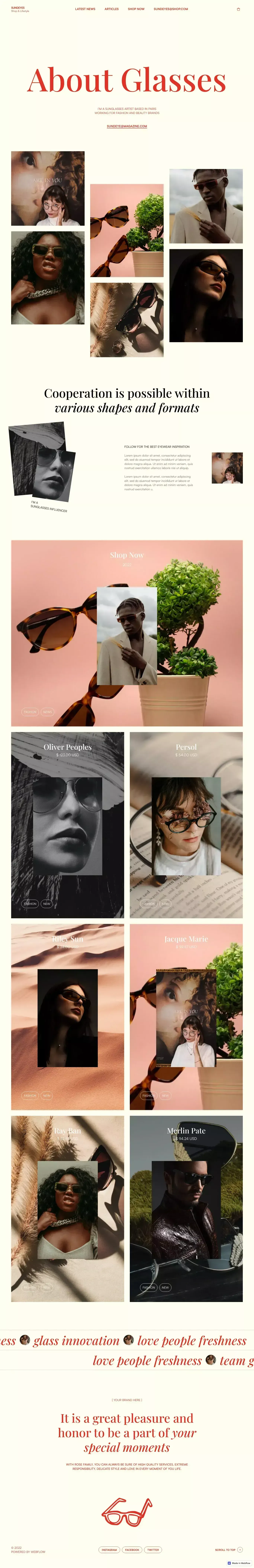 Home - Sundeyes - Webflow html website template - Template design