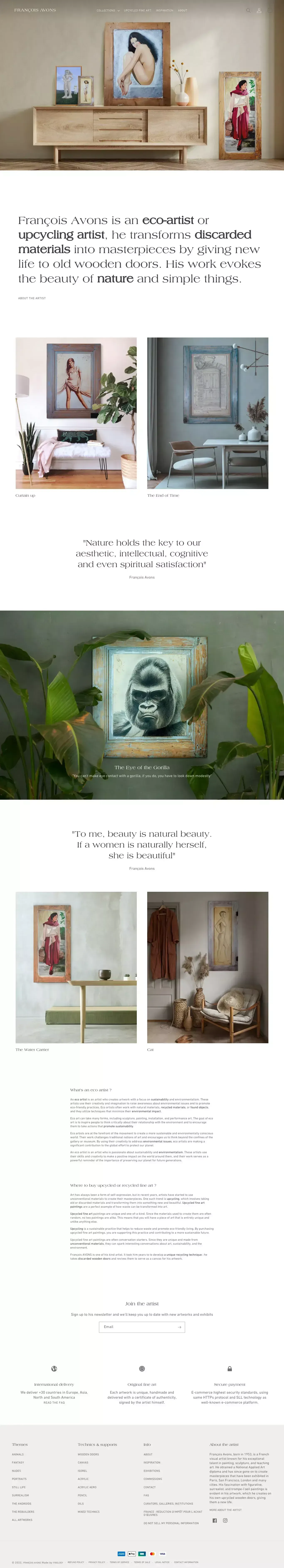 François AVONS, eco and upcycling artist painter – François Avons - Ecommerce design