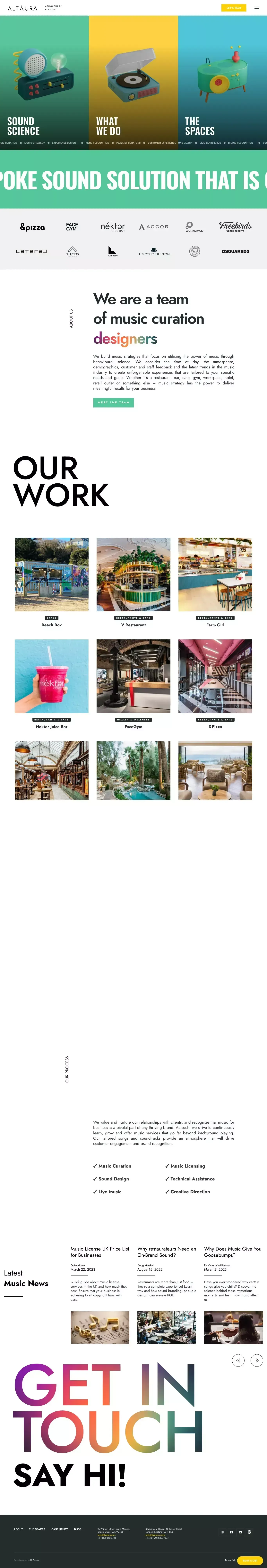 Background Music For Businesses | Music Curation | Altaura - Portfolio design