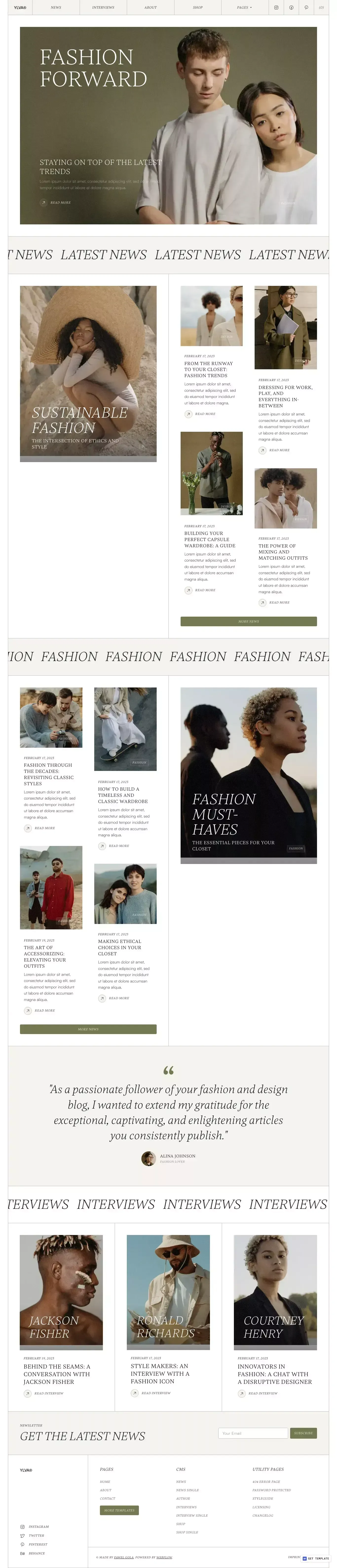 Ylva - Webflow Ecommerce Website Template - Template design