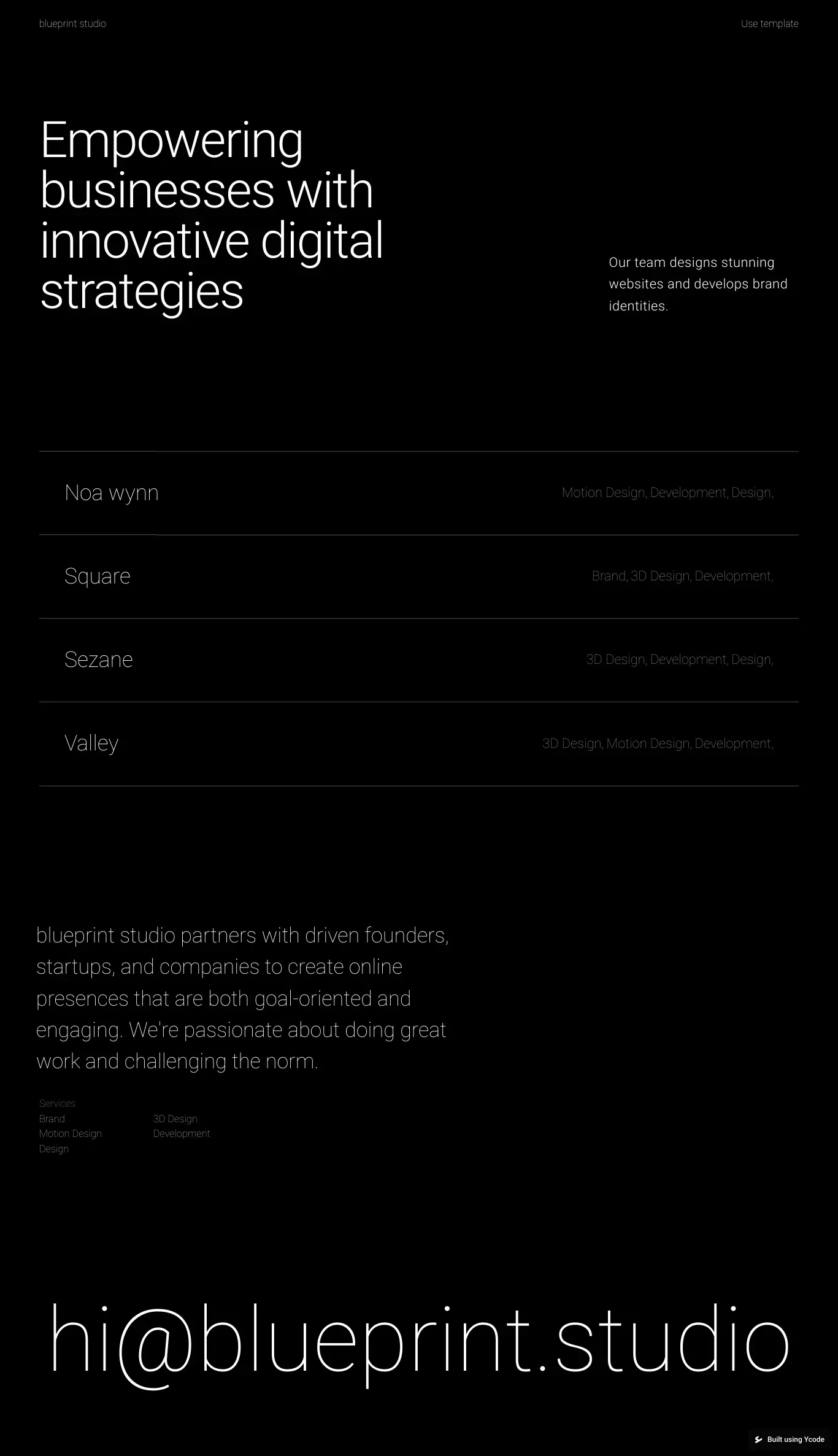 blueprint studio - Empowering businesses with innovative digital strategies - Template design