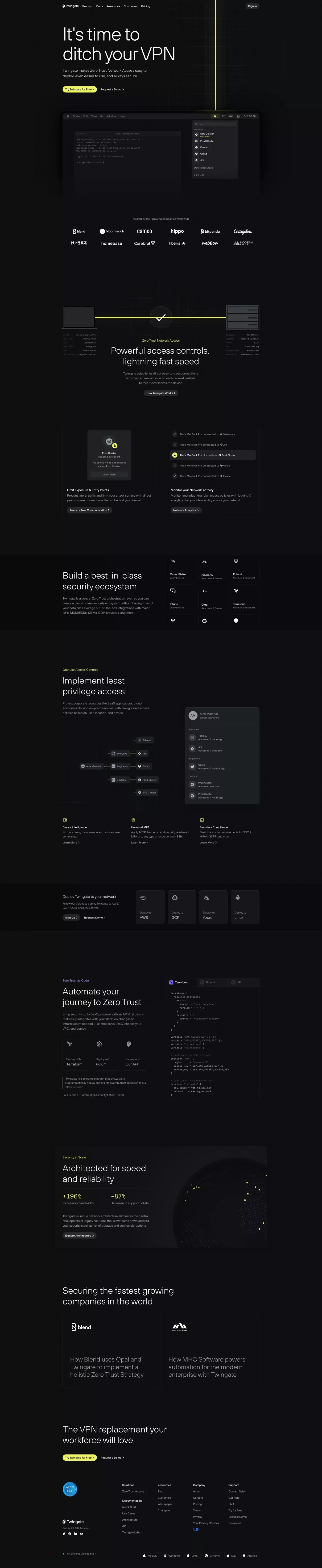 Twingate: It's time to ditch your VPN - Landing design