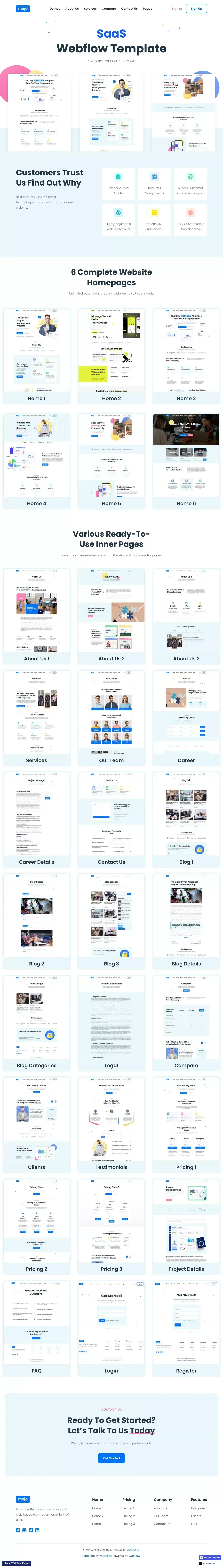 Mojo - Webflow HTML website template - Template design