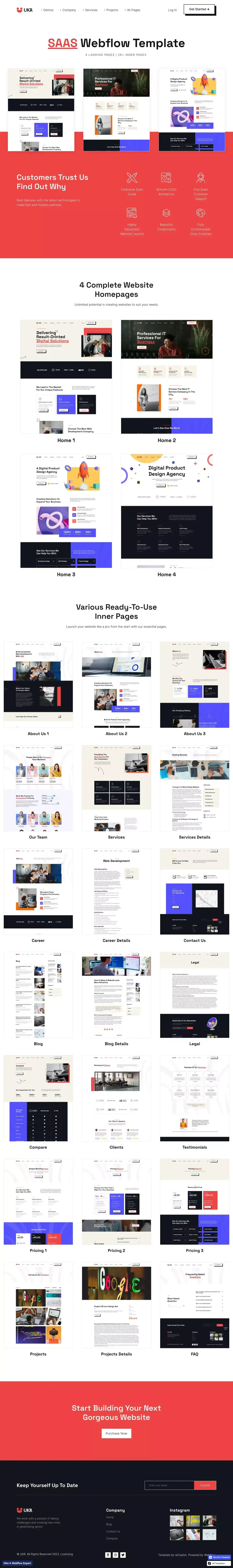 UKR - Webflow HTML website template - Template design
