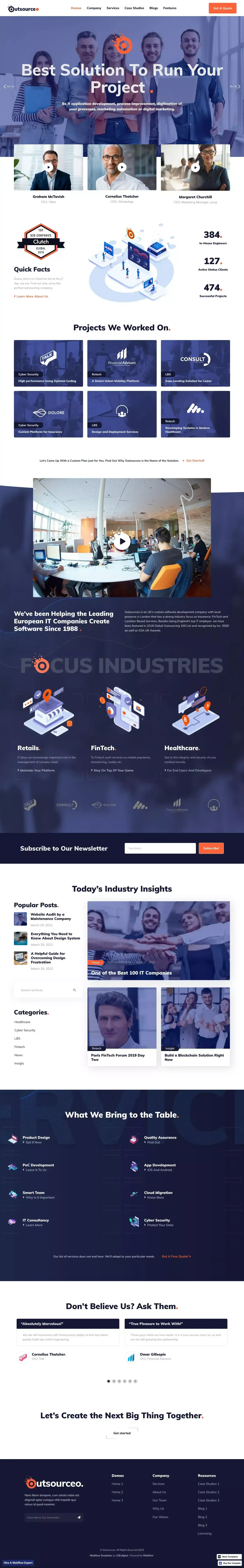 Outsourceo 128 - Webflow HTML website template - Template design