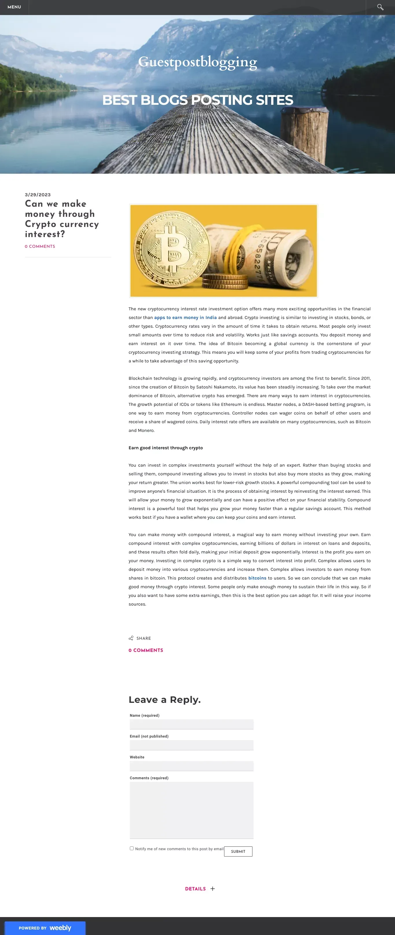 Can we make money through Crypto currency interest? - Blog design