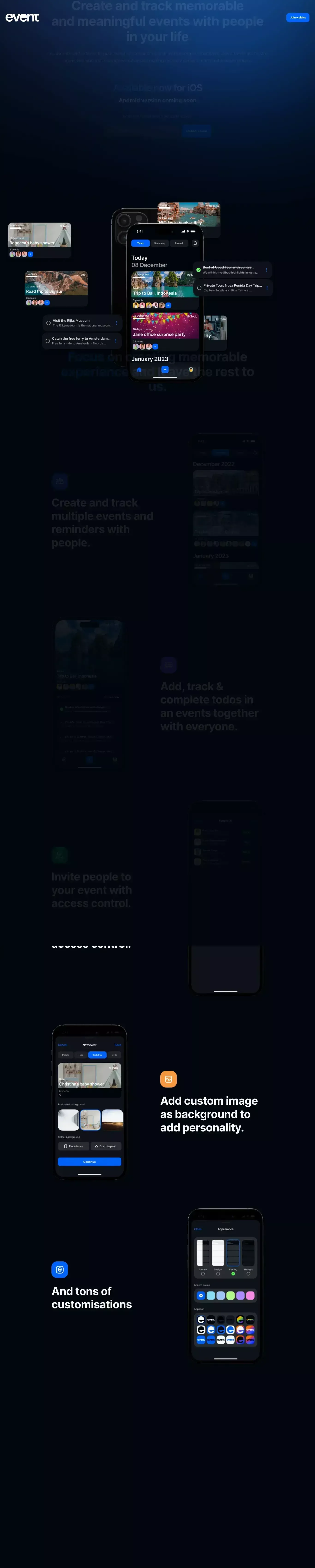 Event - Product page design
