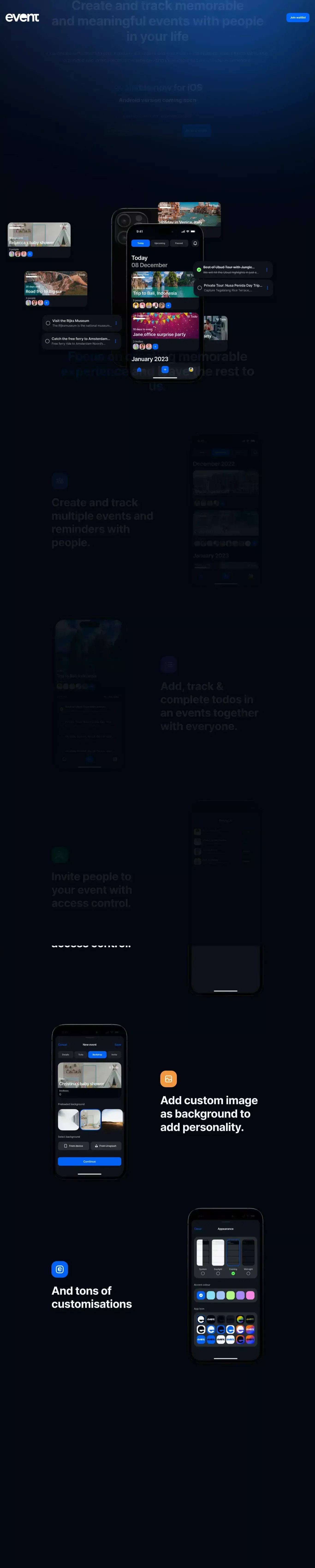 Event - website design