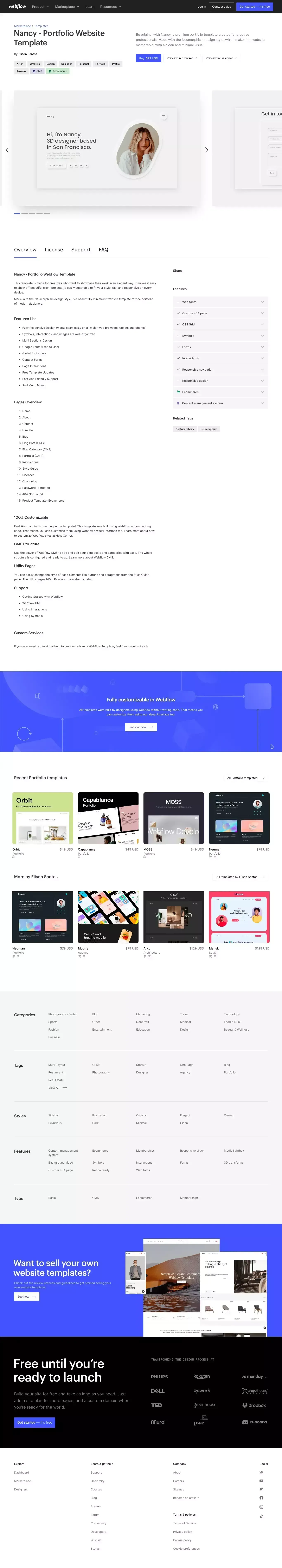 Nancy - Portfolio HTML5 Responsive Website Template - Template design