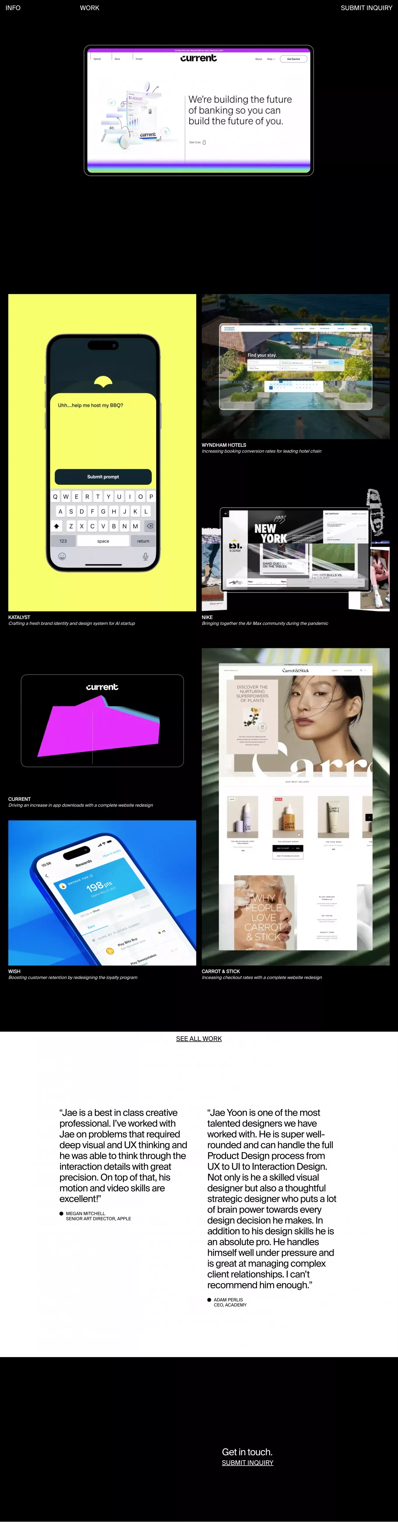 Jae Yoon Studio | Digital Experience & Branding Studio - Portfolio design
