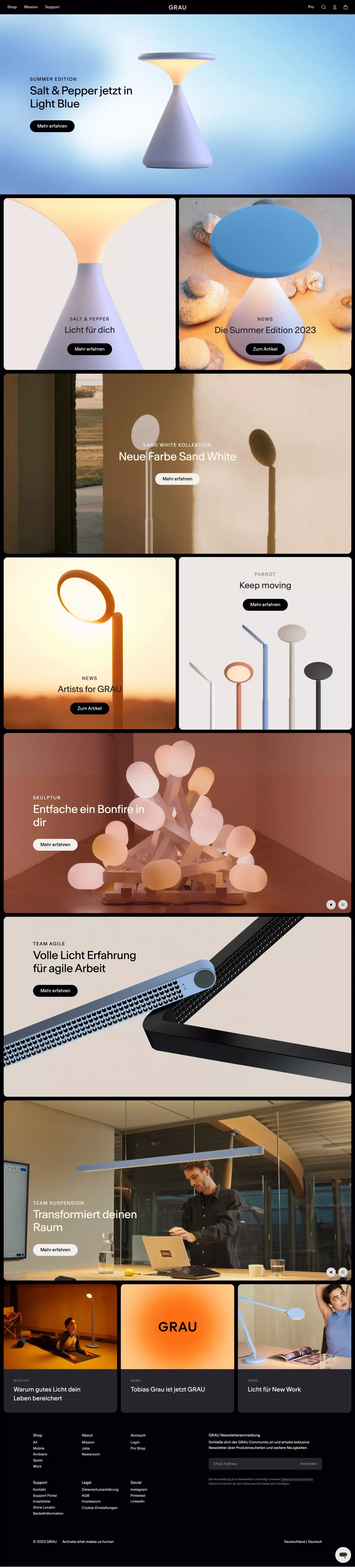 GRAU • Activate what makes us human - Ecommerce design