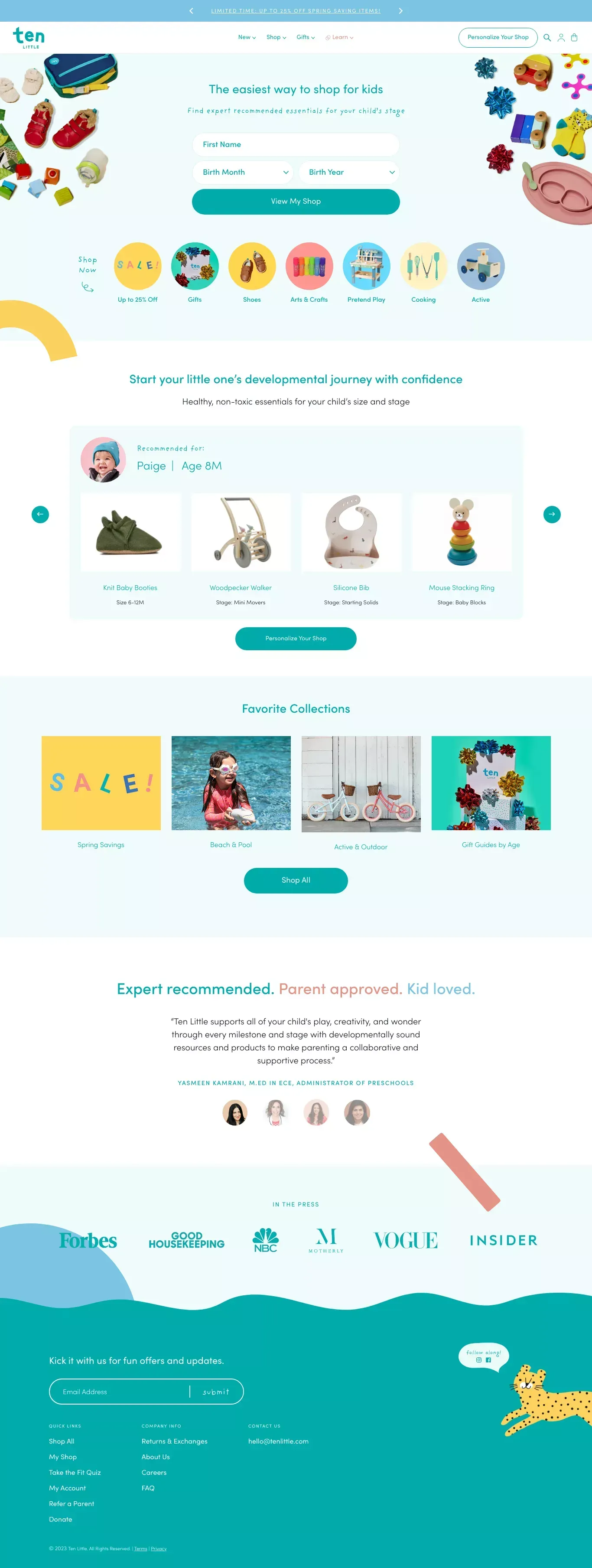 Ten Little | Healthy essentials at every stage of growth - Ecommerce design