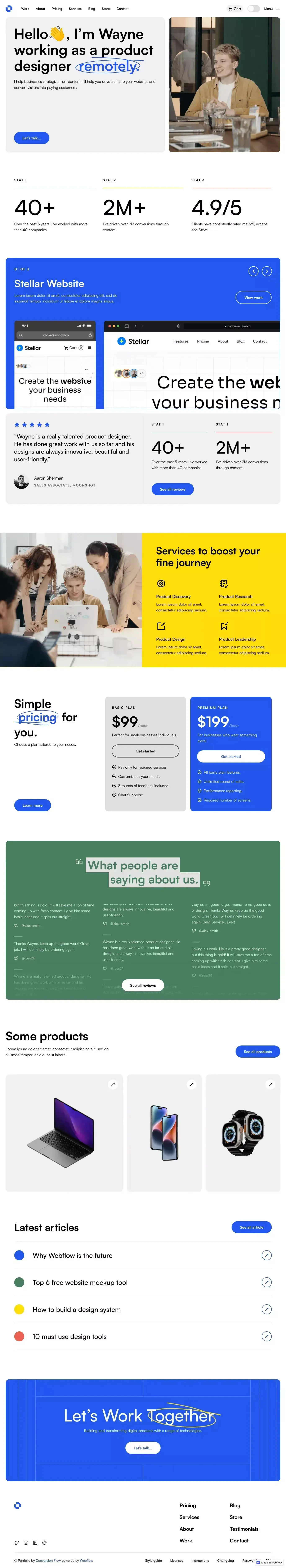 Homepage | Wayne - Portfolio Ecommerce Template - Template design