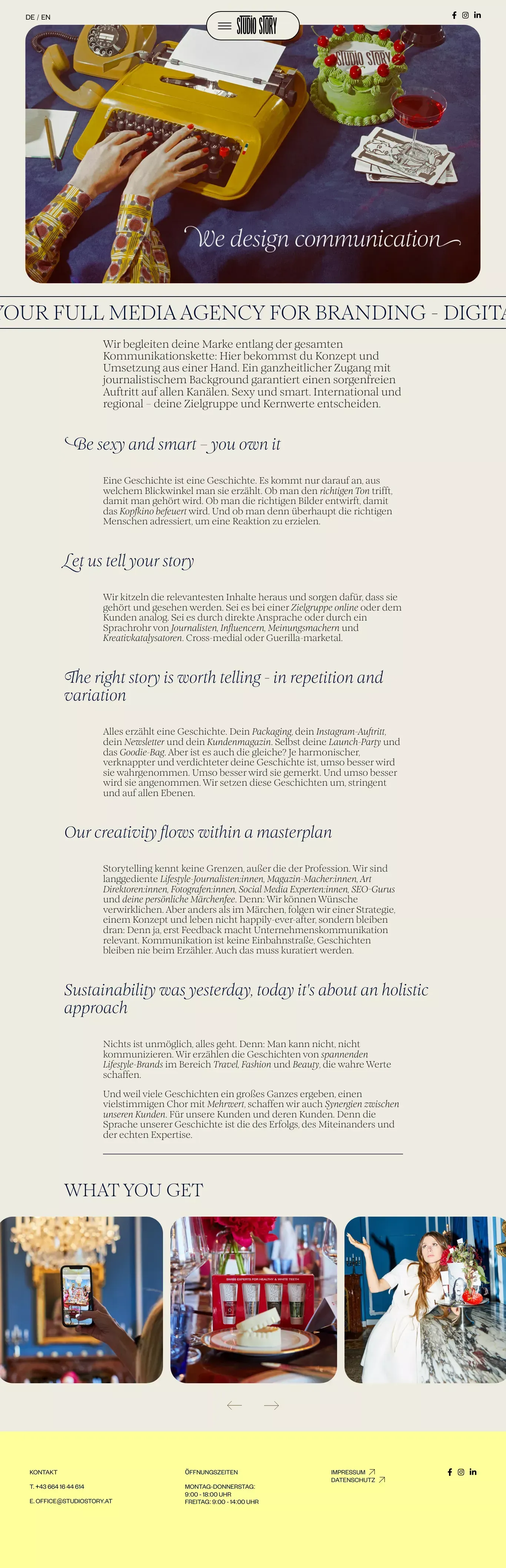 Homepage - Studio Story - Portfolio design