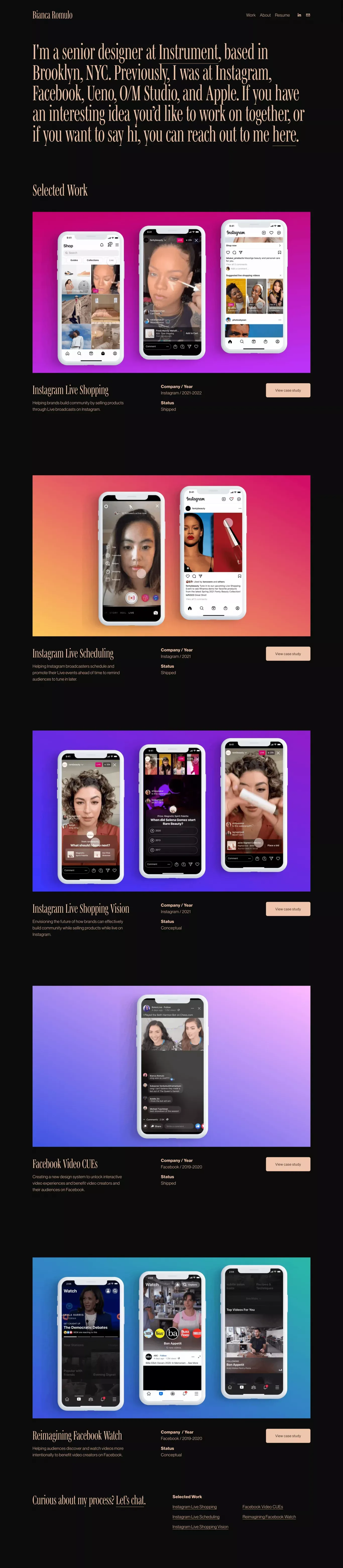 Bianca Romulo - Portfolio design
