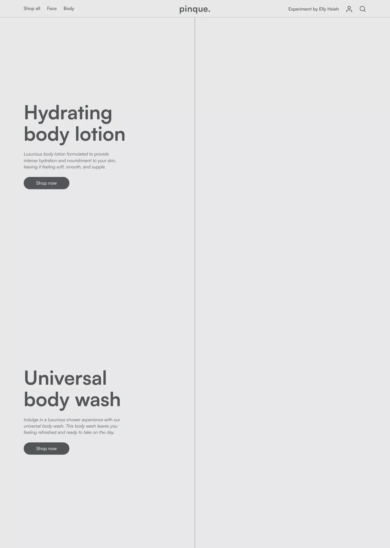 pinque by Elly Hsieh - Landing design