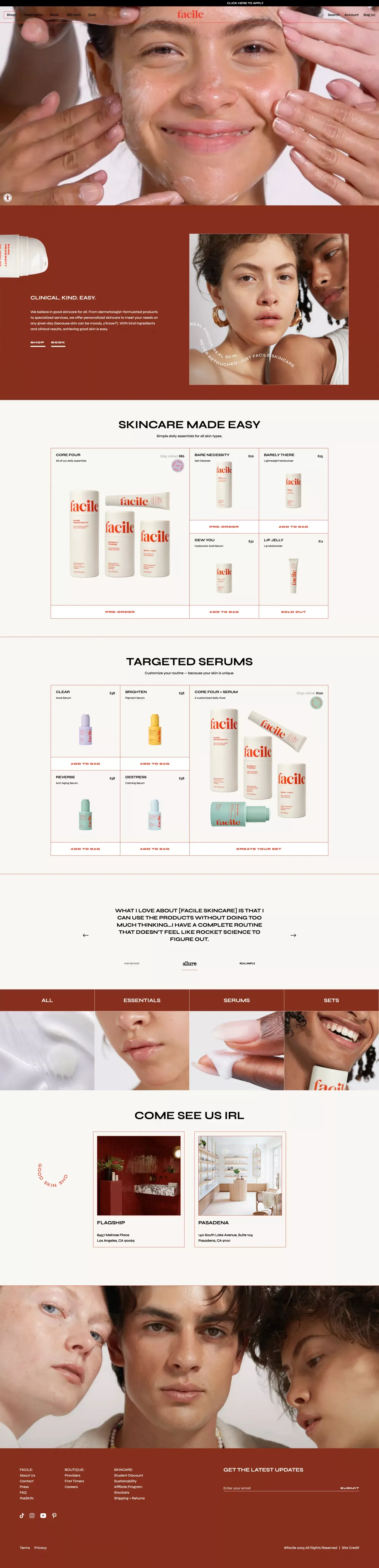 Dermatology Boutique West Hollywood | Best Skin Care Brands Sets - Ecommerce design
