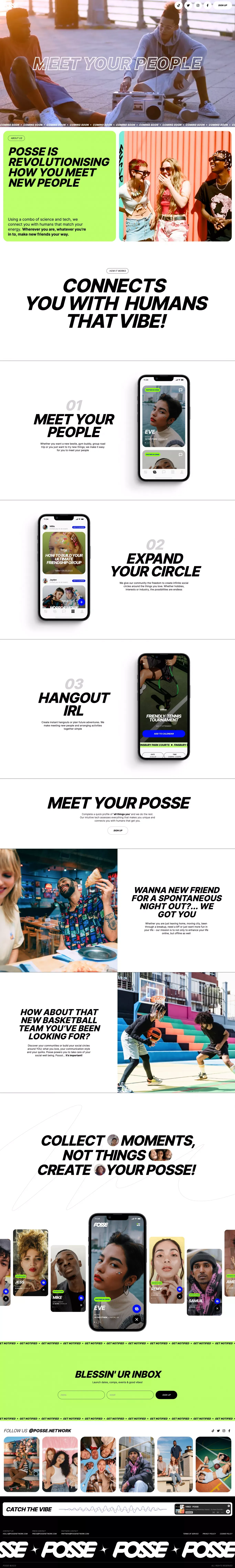 POSSE | Where friendship begins - Landing design