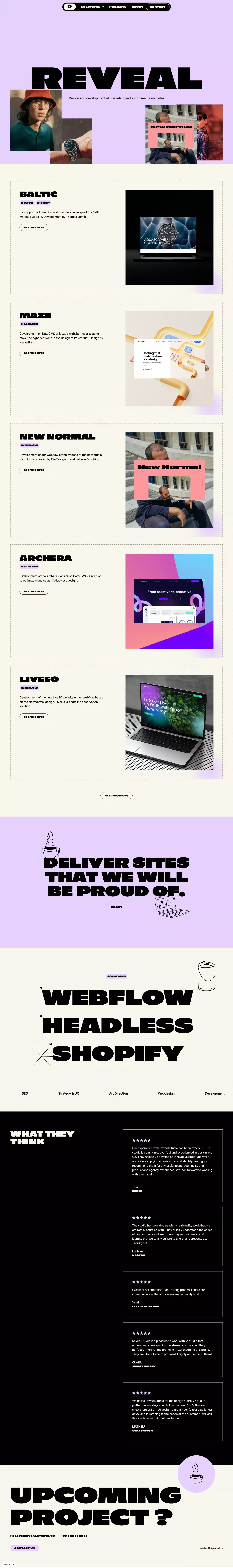 Reveal Studio - Design and development studio - Portfolio design