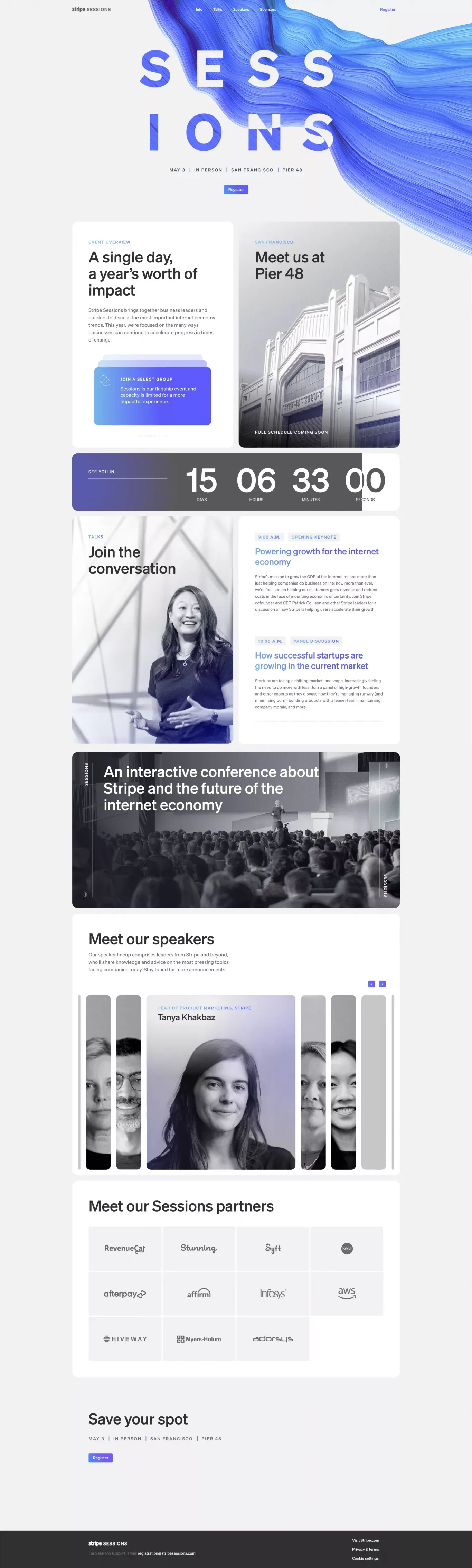 Stripe Sessions 2023 | Stripe Sessions Conference San Francisco - Landing design