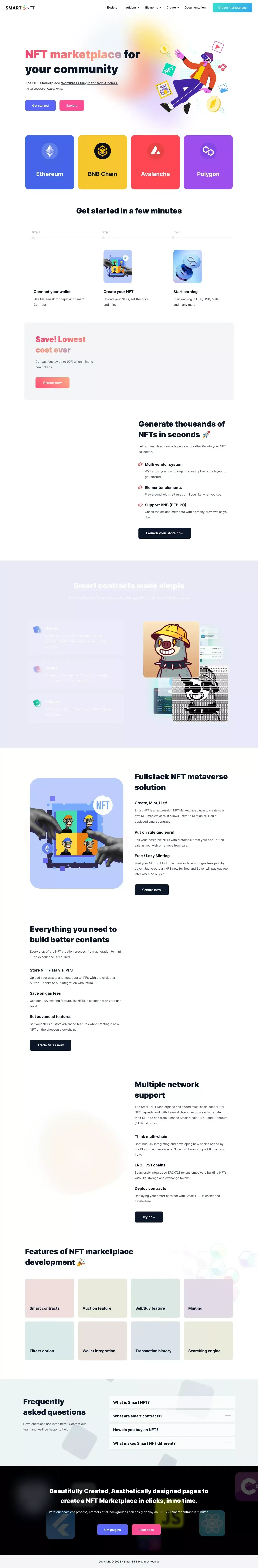 Smart NFT - NFT Marketplace WordPress Plugin - Template design