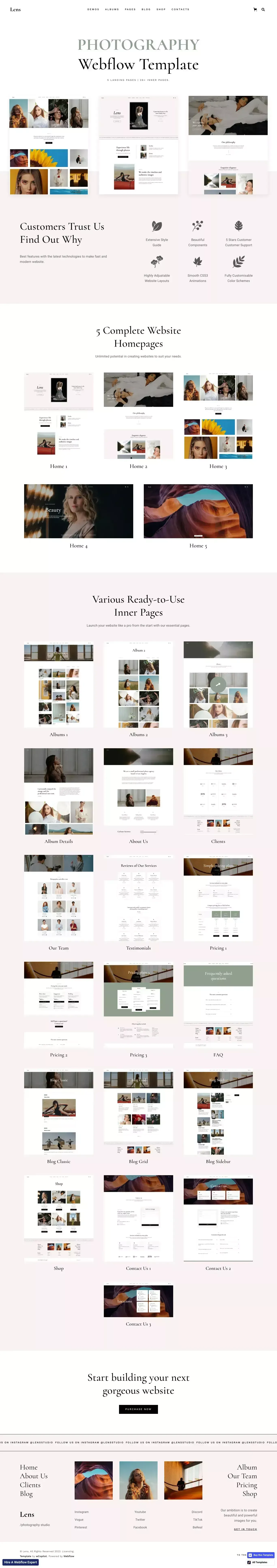 Lens - Webflow Ecommerce website template - website design