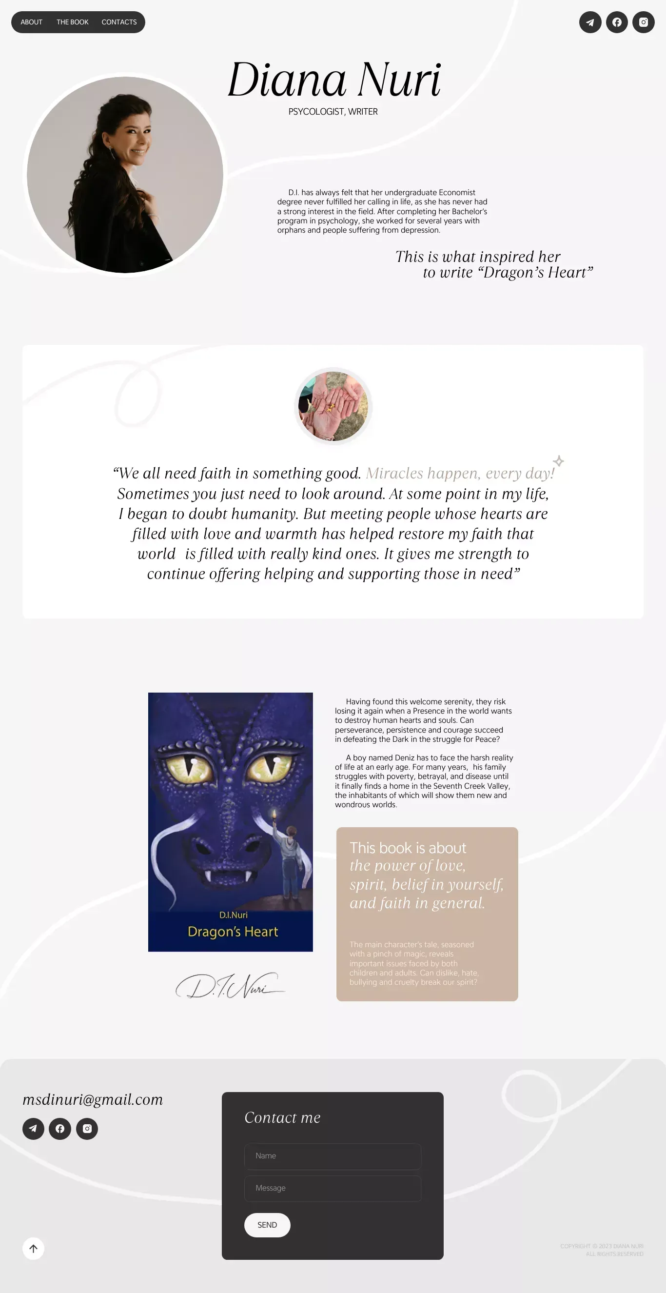 Diana Nuri — Psycologist & Writer - Portfolio design