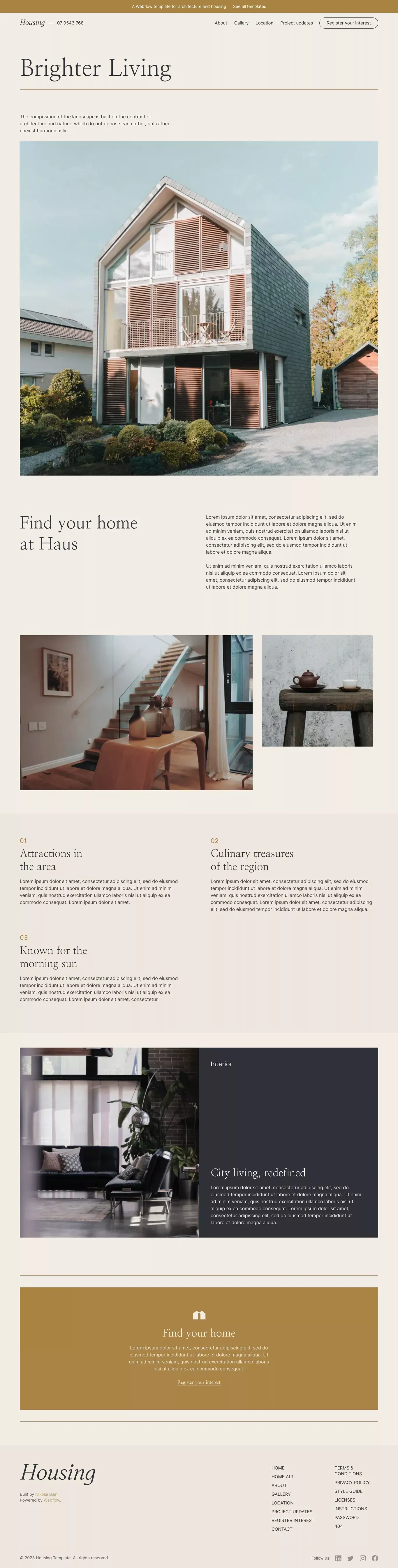 Housing - Webflow HTML website template - Template design