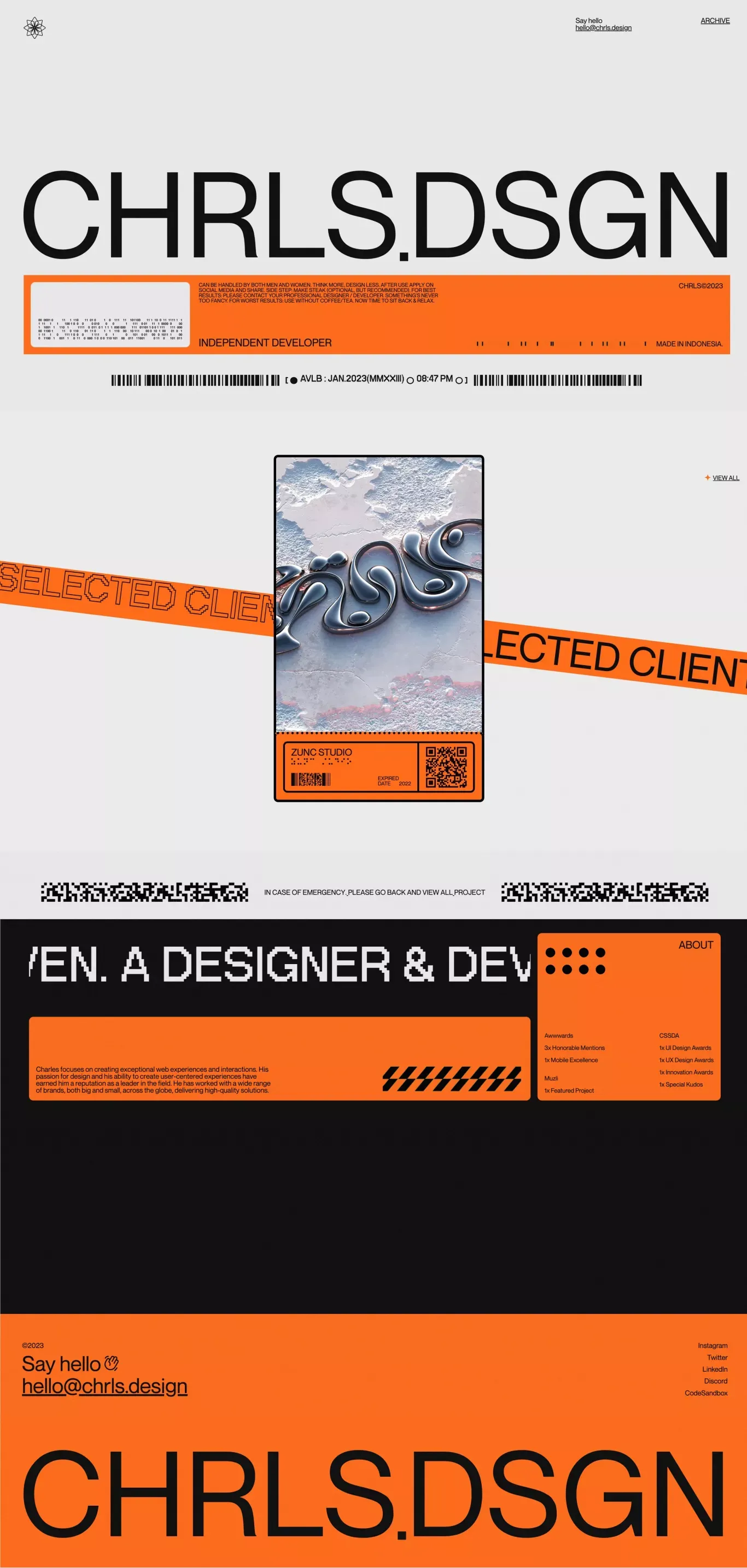 CHRLS.DSGN - Portfolio design