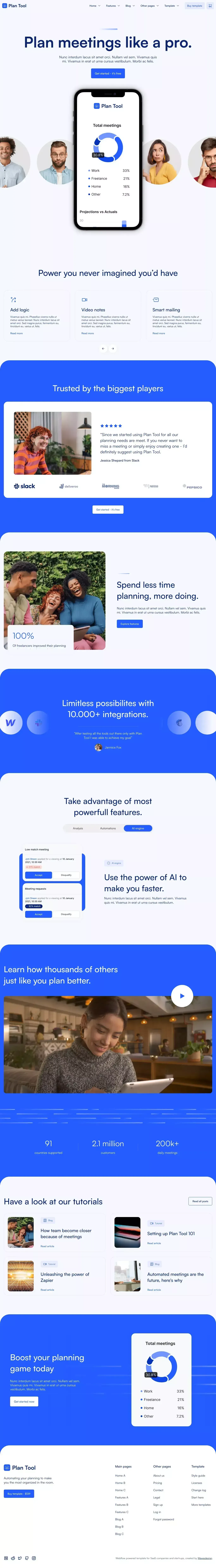 Plan Tool - Webflow Ecommerce website template - Template design